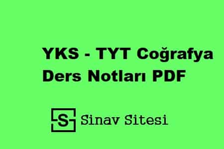 YKS - TYT Coğrafya Ders Notları PDF İndir